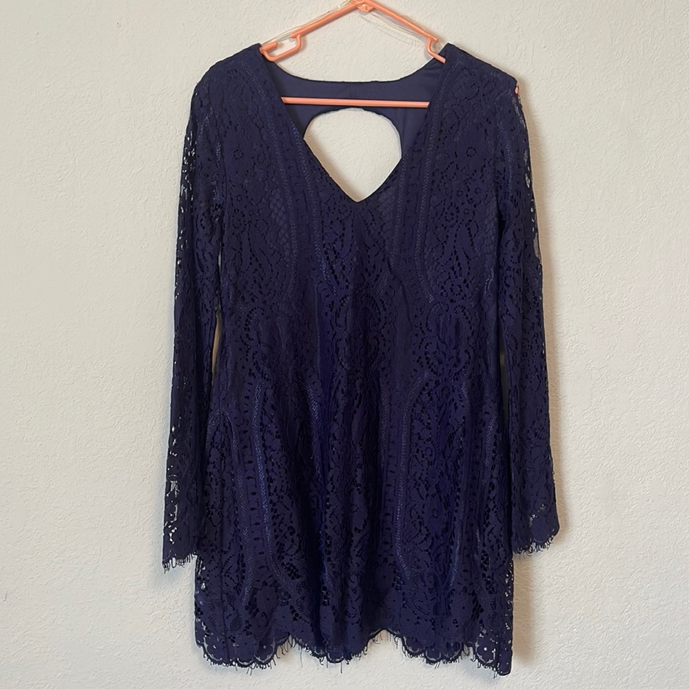 Women’s Navy Blue Lace Layover Dress from Francesca’s